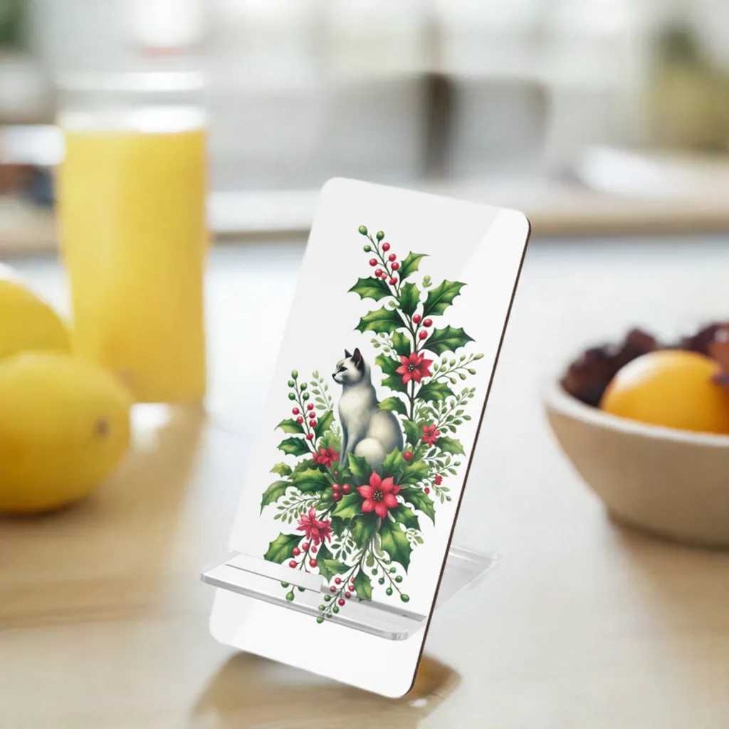 December Birth Flower - Cat Lover - Mobile Phone Stand for Smartphones