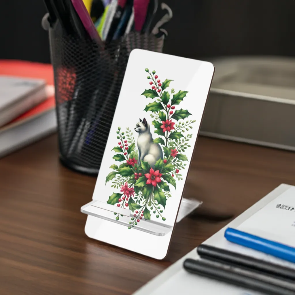 December Birth Flower - Cat Lover - Mobile Phone Stand for Smartphones