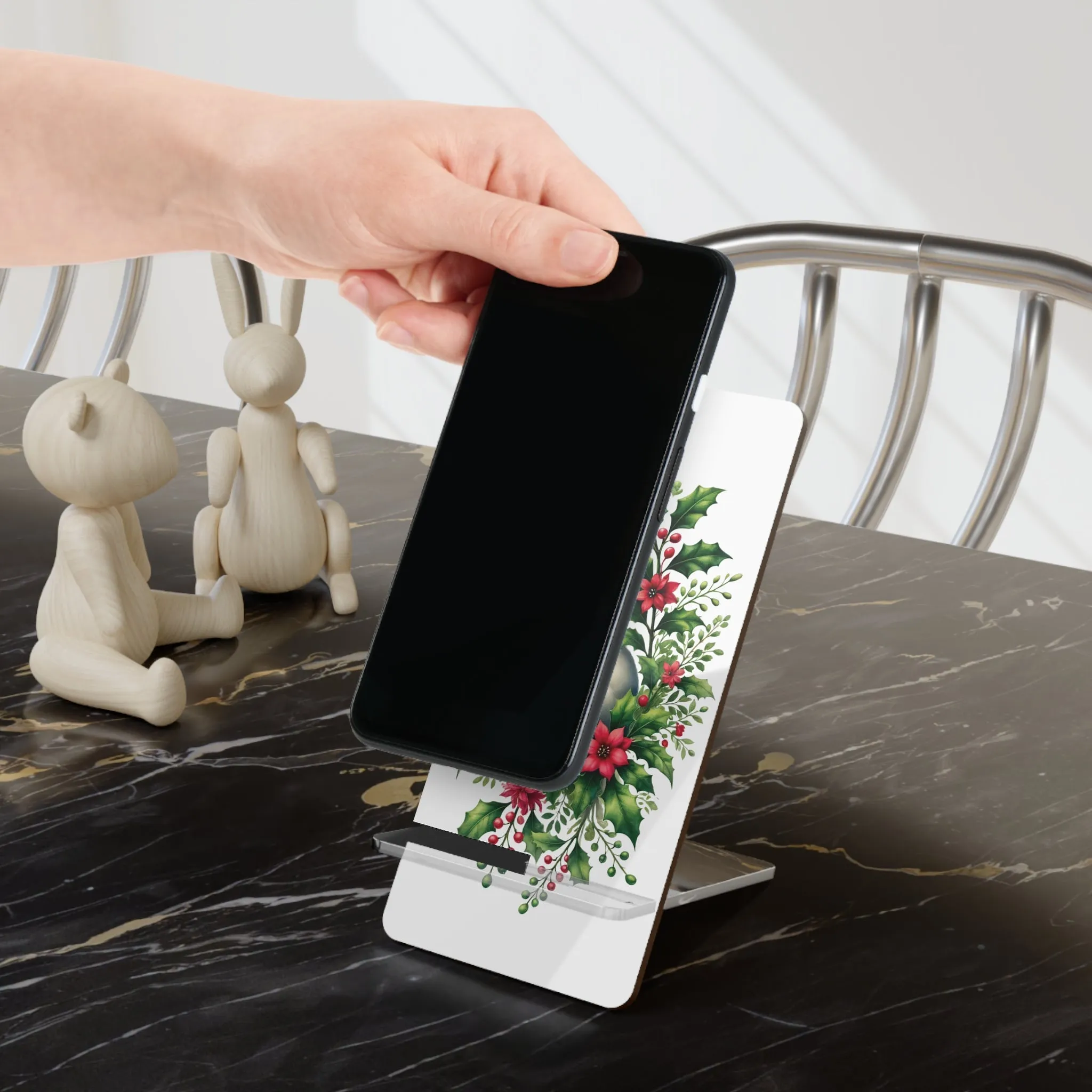 December Birth Flower - Cat Lover - Mobile Phone Stand for Smartphones