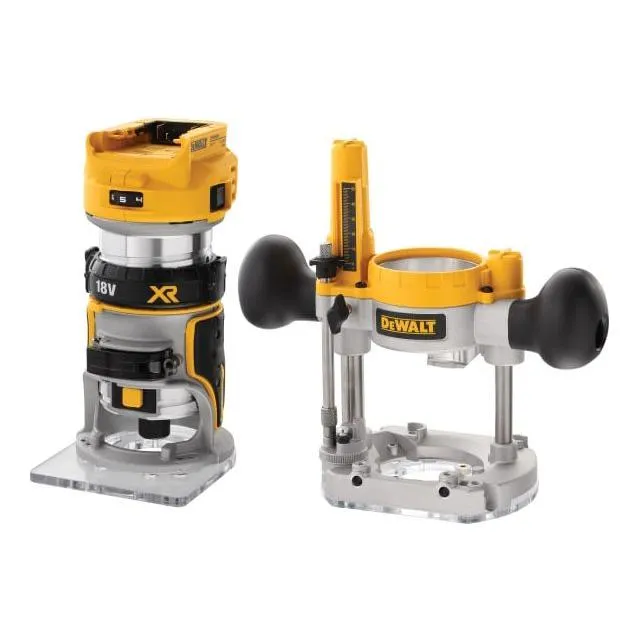 DeWalt DCW604NT XR 1/4in Twin Base Router 18V | Bare Unit