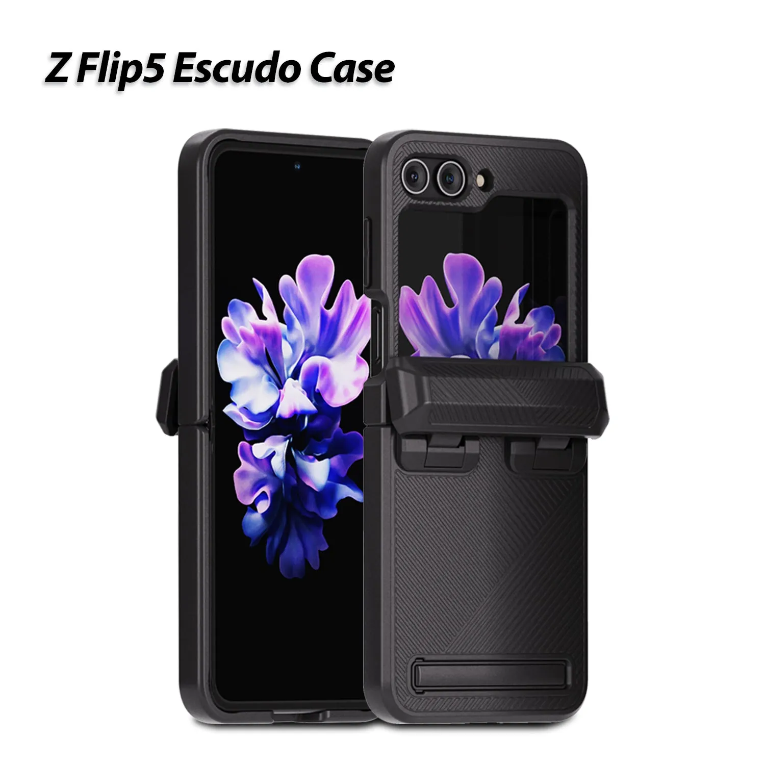 [Dome Case] Z Flip 5 (2023) Escudo Case - 2 Colors (Black / Translucent)