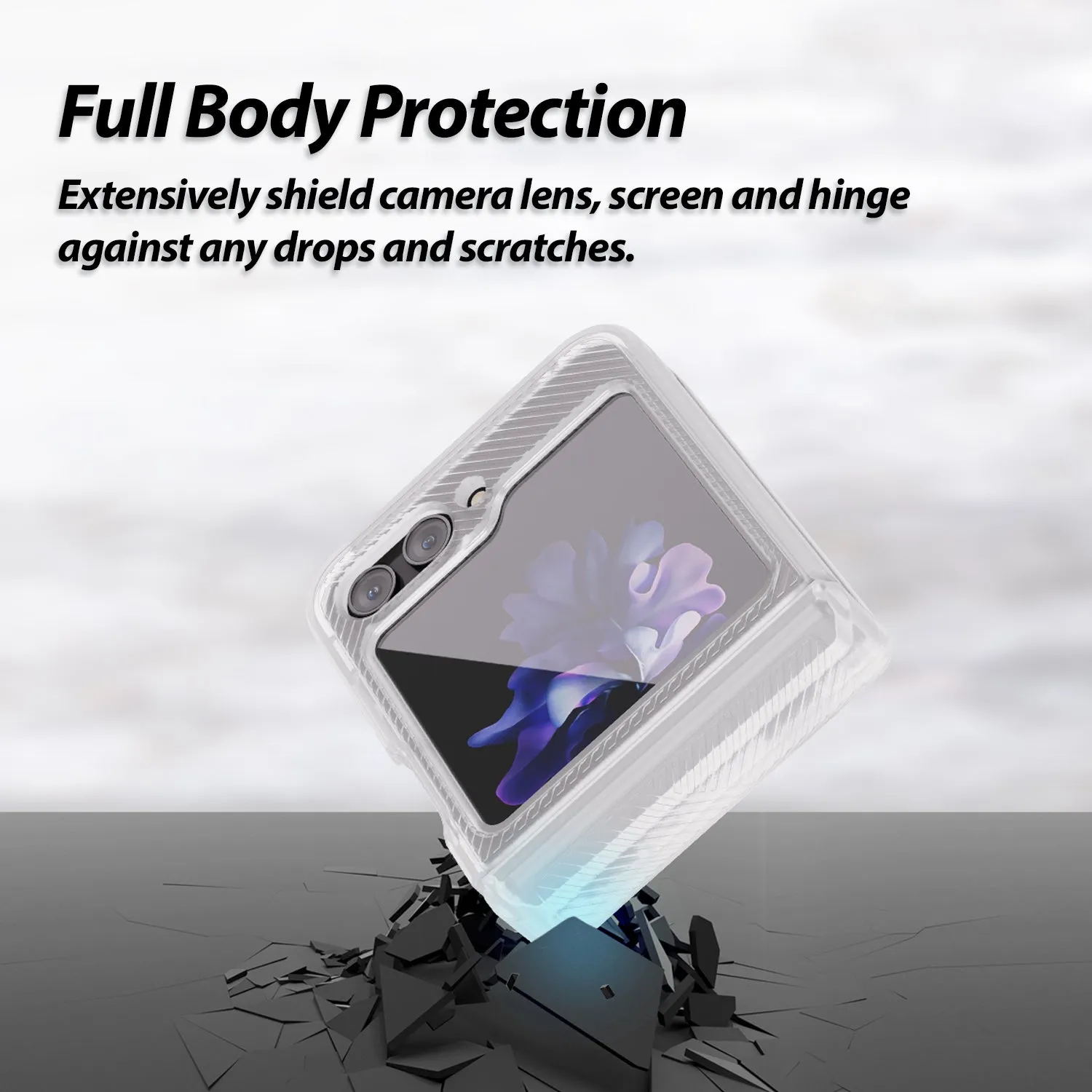 [Dome Case] Z Flip 5 (2023) Escudo Case - 2 Colors (Black / Translucent)