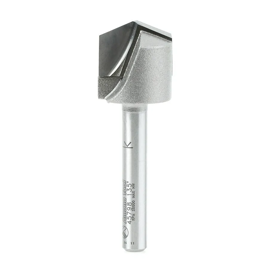 Double Edge Folding 'V' Groove (ACM) Router Bit | 22.5°x 0.080 Tip x 3⁄4 Dia x 1⁄2 x 1⁄4" Shank | 45798 | 738685457986