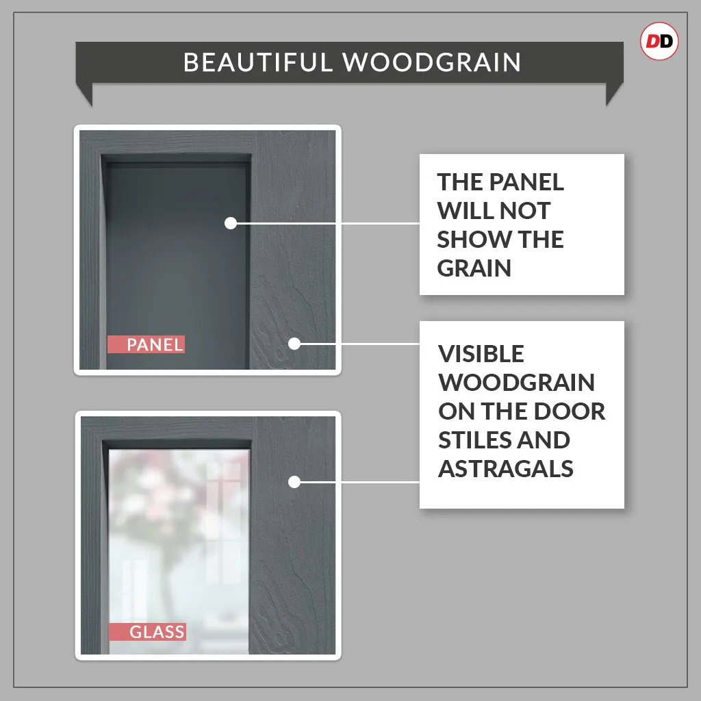 Double Sliding Door & Premium Wall Track - Eco-Urban® Glasgow 6 Pane Doors DD6314SG - Frosted Glass - 6 Colour Options