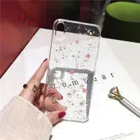 Dried flower epoxy silicone phone case