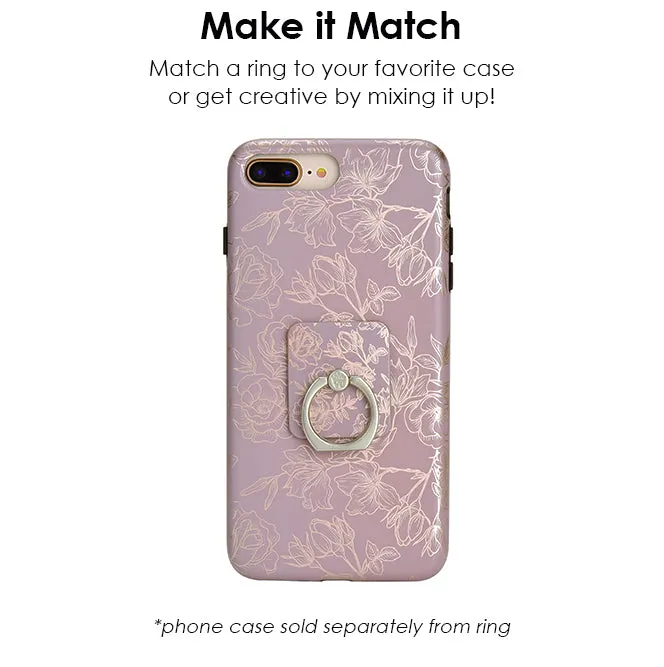 Dusty Rose Chrome Floral Phone Ring