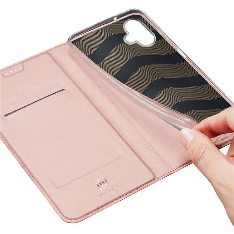 DUX DUCIS Skin Pro Faux Leather Wallet Flip Case for Samsung Galaxy A06 - Rose Gold