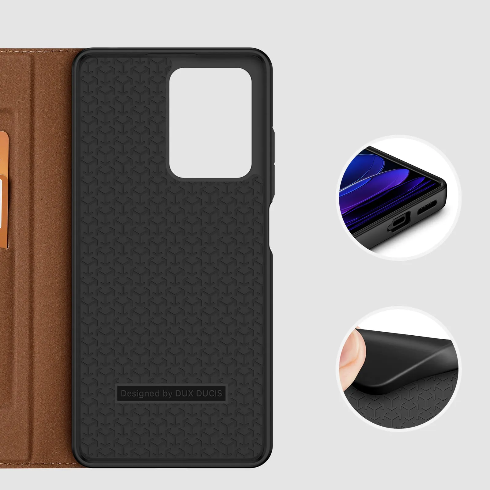 Dux Ducis SKIN X2 Tough Rugged Flip Wallet Case Redmi Note 12 Pro Plus( ) 5G - Brown