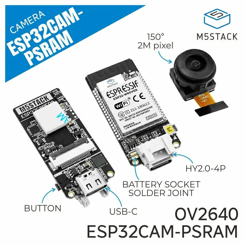 [EOL] ESP32 Fisheye Camera Module with PSRAM (OV2640)