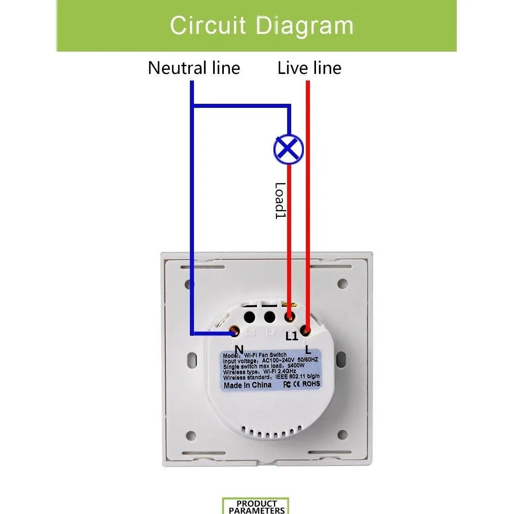 EU US WiFi Smart Fan Motor Speed Controller Glass Panel Wall Touch Switch Timer Remote Control Smart Life Tuya Alexa Google Home