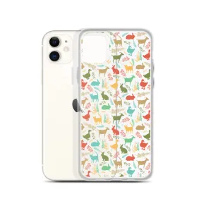 Farm Animals Clear iPhone 15 14 13 12 Pro Max, Cute Goat Rabbit Cat Duck Pattern Print iPhone 11 Mini SE XS Max XR X 7 8 Cell Phone