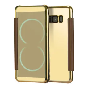 Fashion Flip Mirror Plating Case  Leather Cover Hard Plastic Back Cover For Samsung Galaxy Note 8 & Note 7