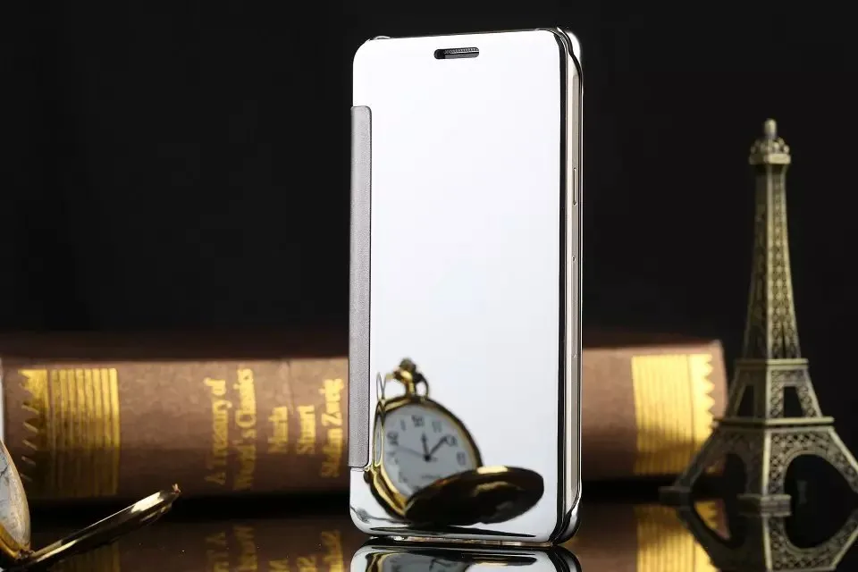 Fashion Flip Mirror Plating Case  Leather Cover Hard Plastic Back Cover For Samsung Galaxy Note 8 & Note 7