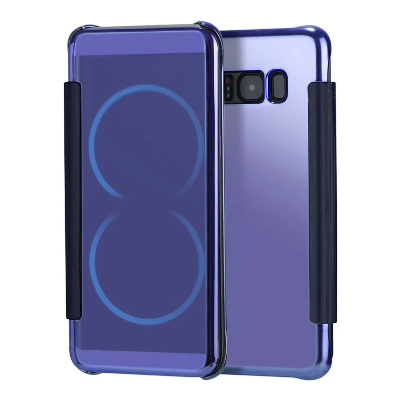 Fashion Flip Mirror Plating Case  Leather Cover Hard Plastic Back Cover For Samsung Galaxy Note 8 & Note 7