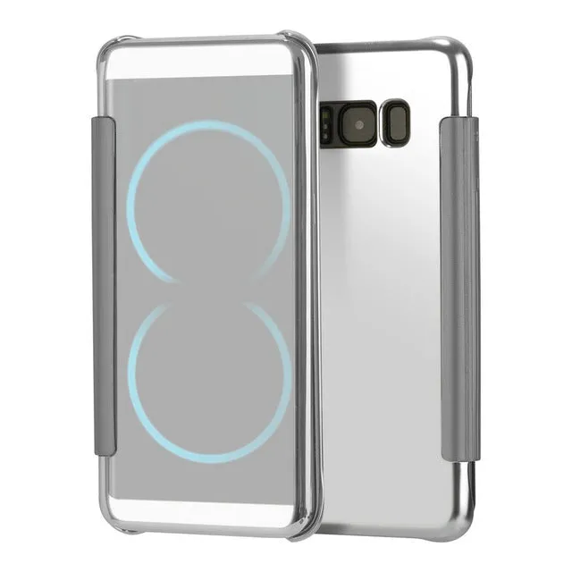 Fashion Flip Mirror Plating Case  Leather Cover Hard Plastic Back Cover For Samsung Galaxy Note 8 & Note 7