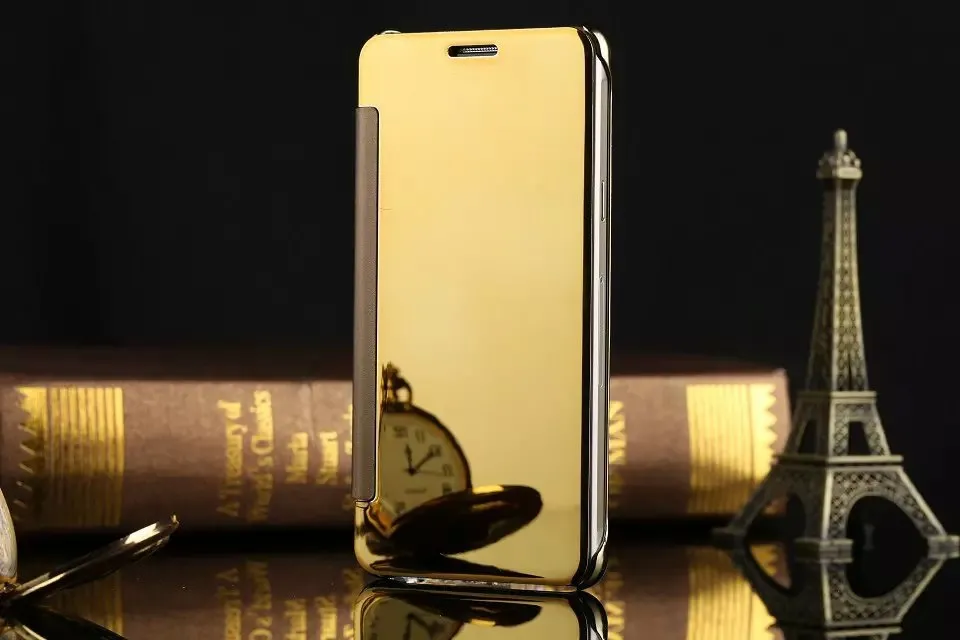 Fashion Flip Mirror Plating Case  Leather Cover Hard Plastic Back Cover For Samsung Galaxy Note 8 & Note 7