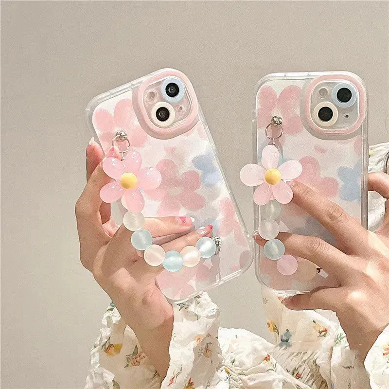 Fashion Flower Bracelet Silicone Phone Case