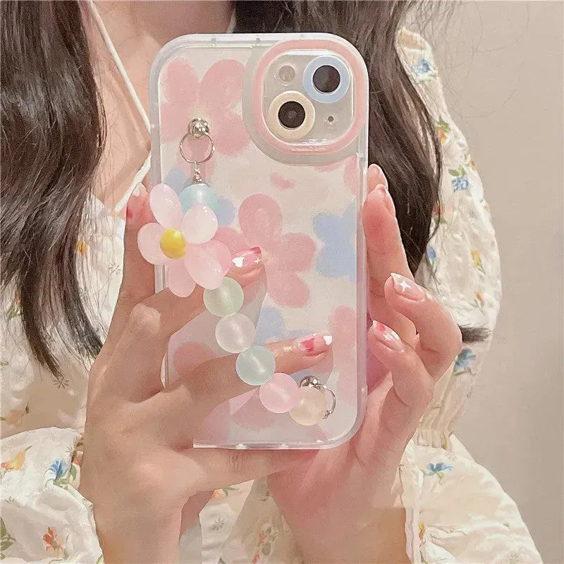 Fashion Flower Bracelet Silicone Phone Case