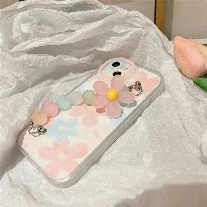 Fashion Flower Bracelet Silicone Phone Case