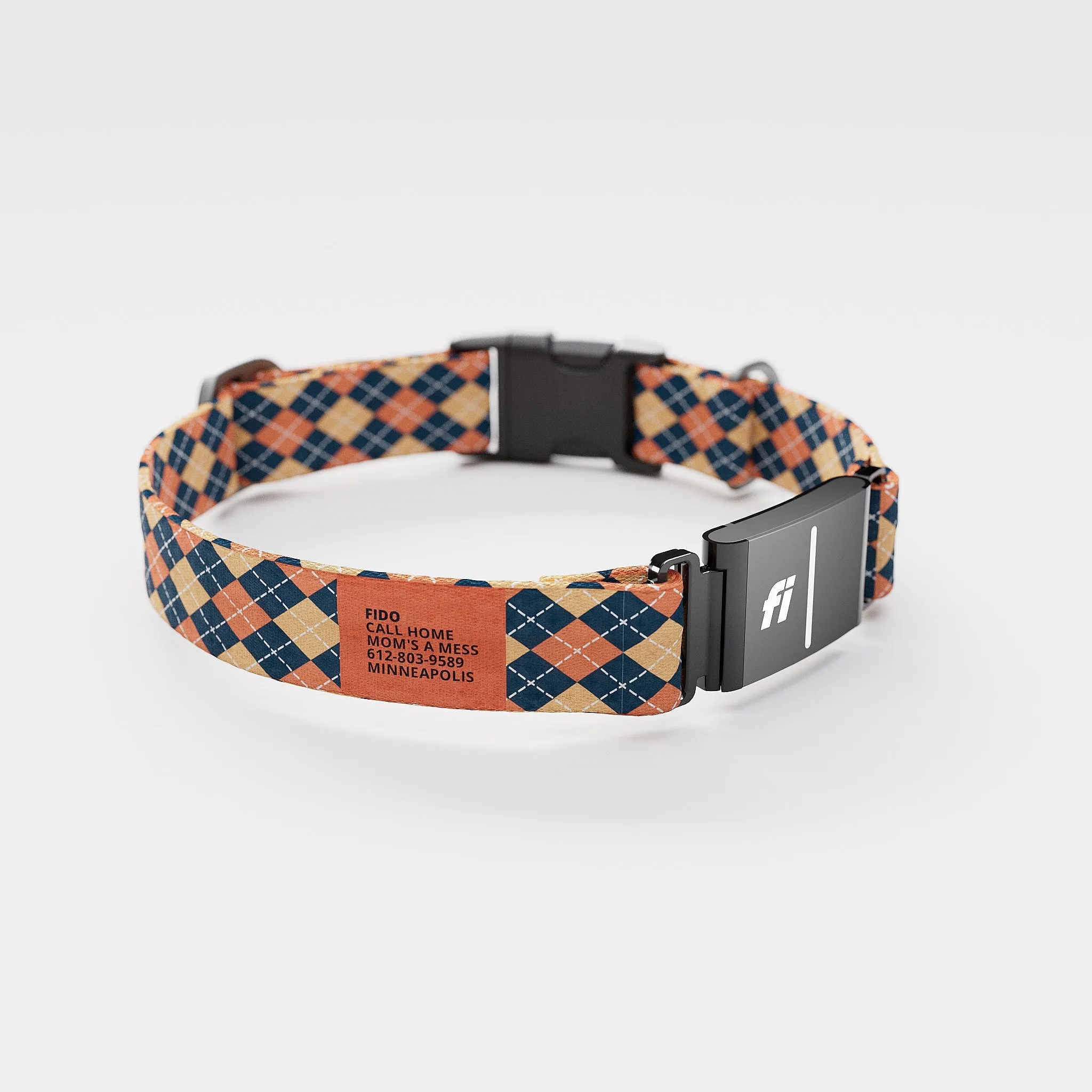 Fi GPS Included Argyle Superman Everyday Collar (6 month subscription)