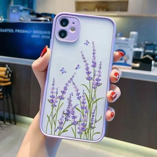 Flower Painted Cute Phone Cases For iPhone X XS MAX XR 6s 7 8 Plus SE 2 12 11 pro MAX