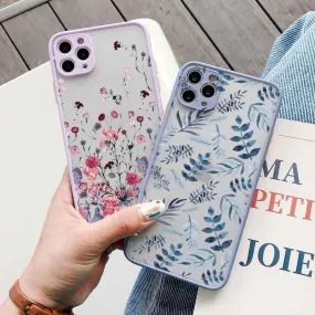 Flower Painted Cute Phone Cases For iPhone X XS MAX XR 6s 7 8 Plus SE 2 12 11 pro MAX