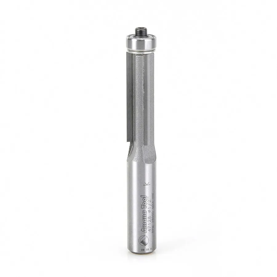 Flush Trim Router Bit | 1⁄2 Dia x 1 1⁄2 x 1⁄2 Shank | 3 Flute | 47128 | 738685871287