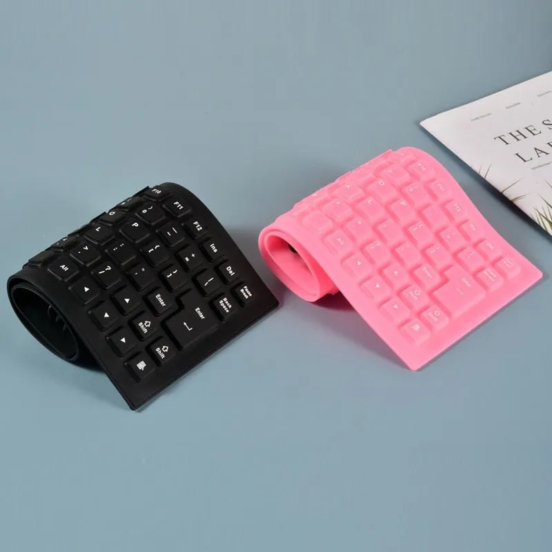 Foldable Silicone Keyboard For PC Tablet Laptop