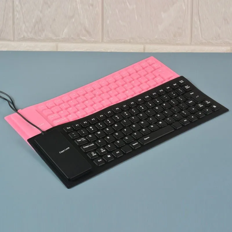 Foldable Silicone Keyboard For PC Tablet Laptop