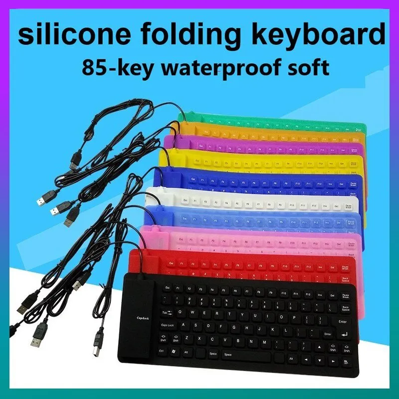 Foldable Silicone Keyboard For PC Tablet Laptop