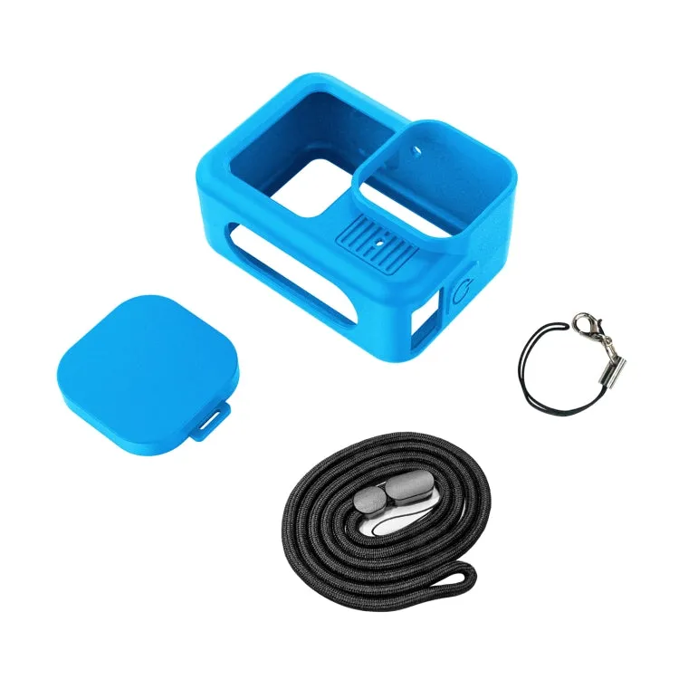 For GoPro HERO13 Black PULUZ Silicone Protective Case Cover with Wrist Strap & Lens Cover (Blue)