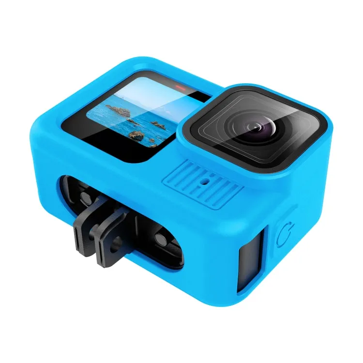 For GoPro HERO13 Black PULUZ Silicone Protective Case Cover with Wrist Strap & Lens Cover (Blue)