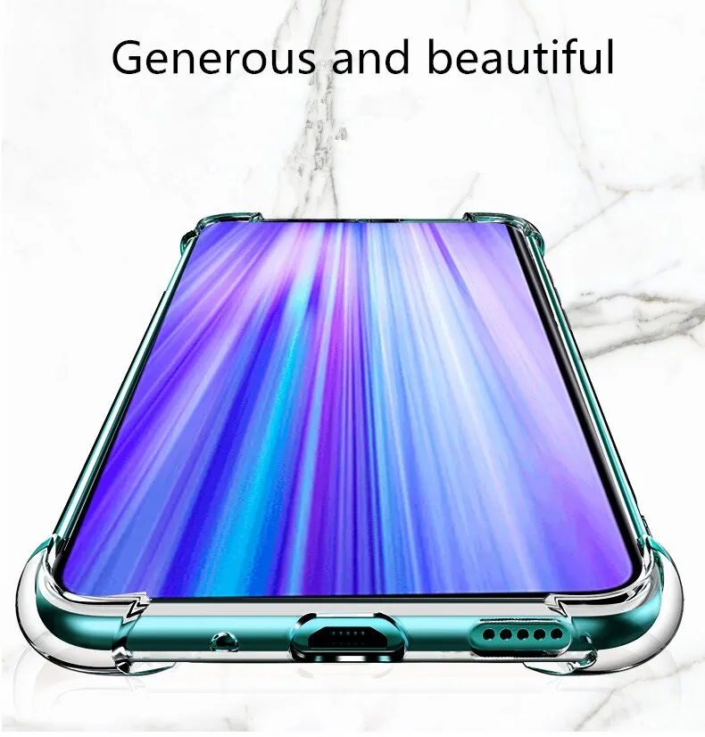 For Xiaomi redmi Note 8 Pro Case Four Angles Soft TPU Silicone Case For Xiaomi redmi Note 8 Pro  1.5mm Transparent Phone Case #