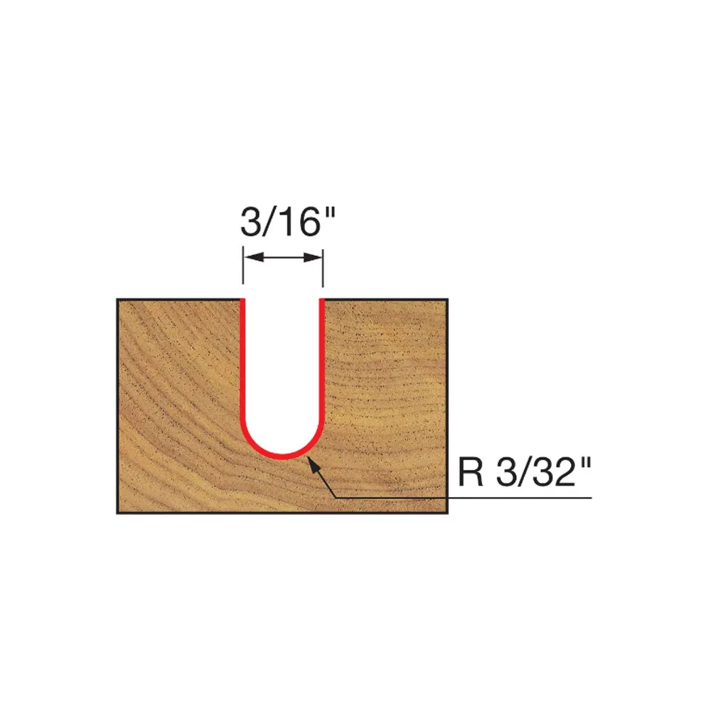 Freud Round Nose Bit 1/4" Shank x 3/32" Radius