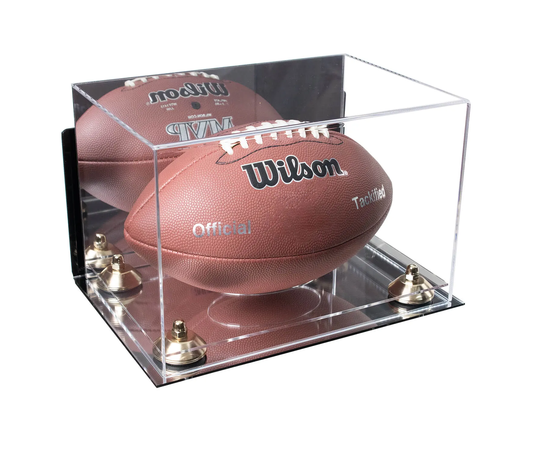 Full Size Football Display Case Horizontal - Mirror Wall Mounts (B41/A004)