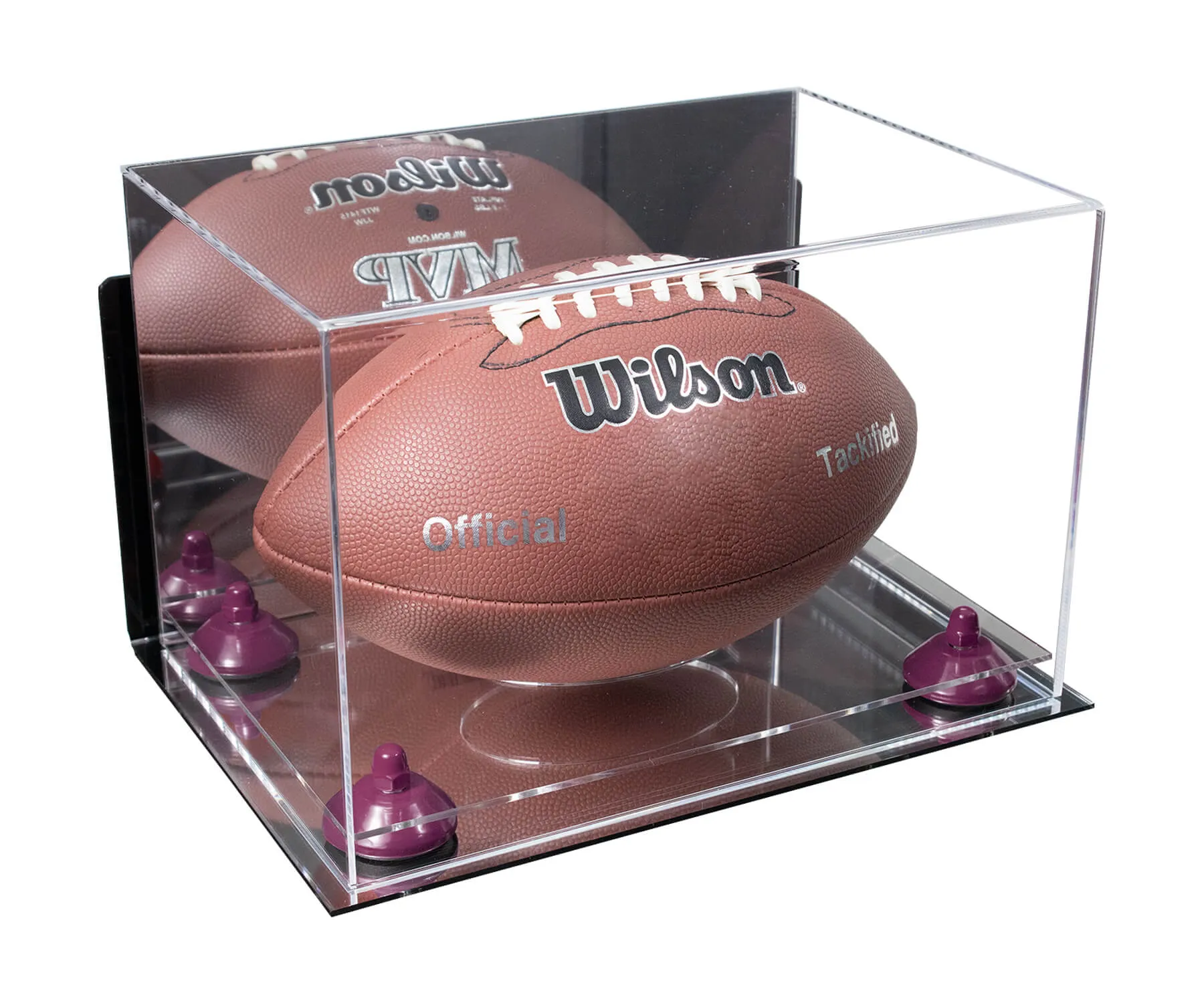 Full Size Football Display Case Horizontal - Mirror Wall Mounts (B41/A004)