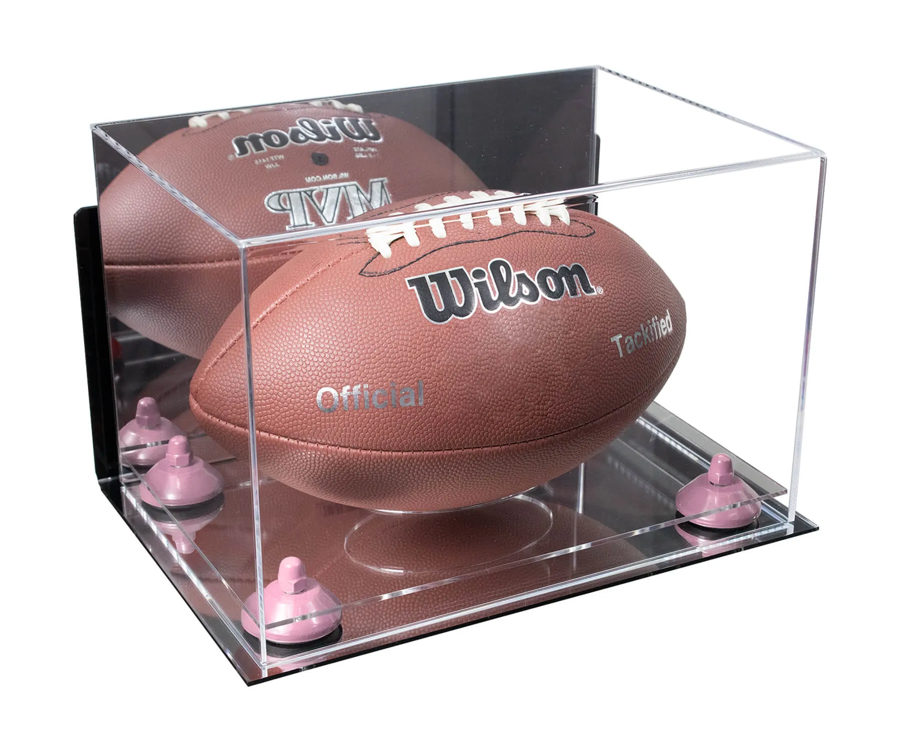 Full Size Football Display Case Horizontal - Mirror Wall Mounts (B41/A004)