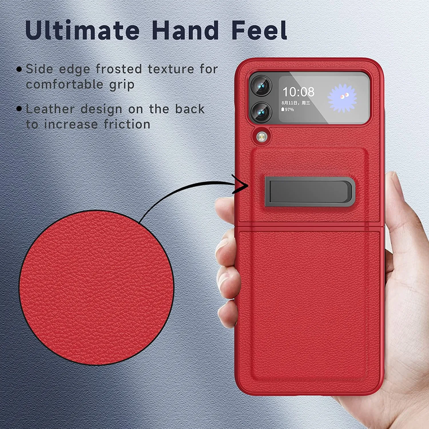 Galaxy Z Flip 4 Case Camera Lens Screen Protector Cover Case Red