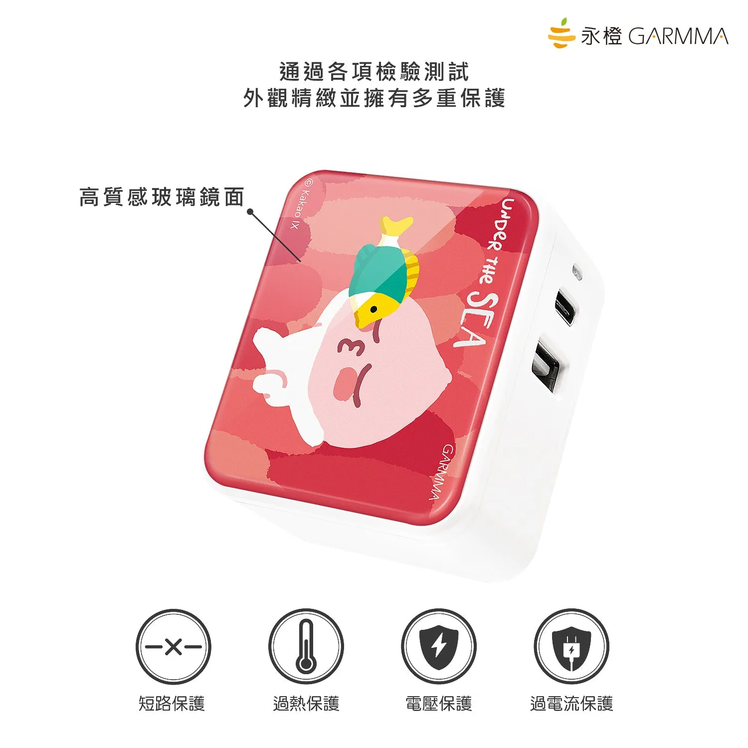 GARMMA Kakao Friends Type-C USB 3.4A Quick Charge Foldable Travel Charger