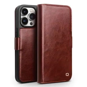 Genuine Leather Flip Phone Case With Card Slots For iPhone