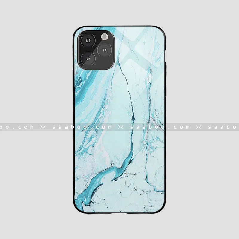 Glossy Protective Case With Sky Blue Wave