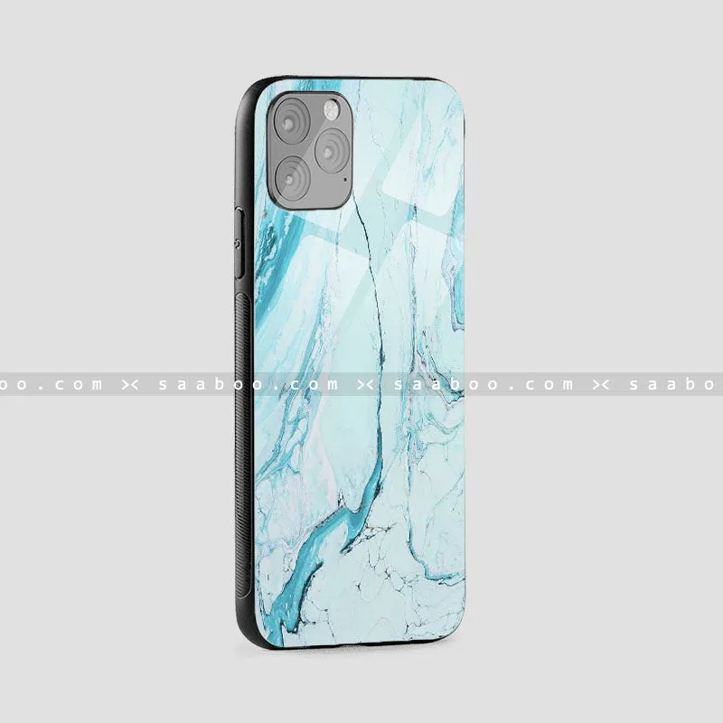 Glossy Protective Case With Sky Blue Wave