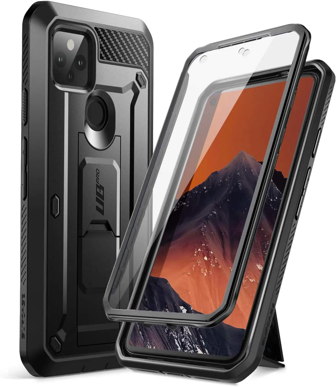 Google Pixel 5  Full-Body Rugged Holster Case Protector (Black)