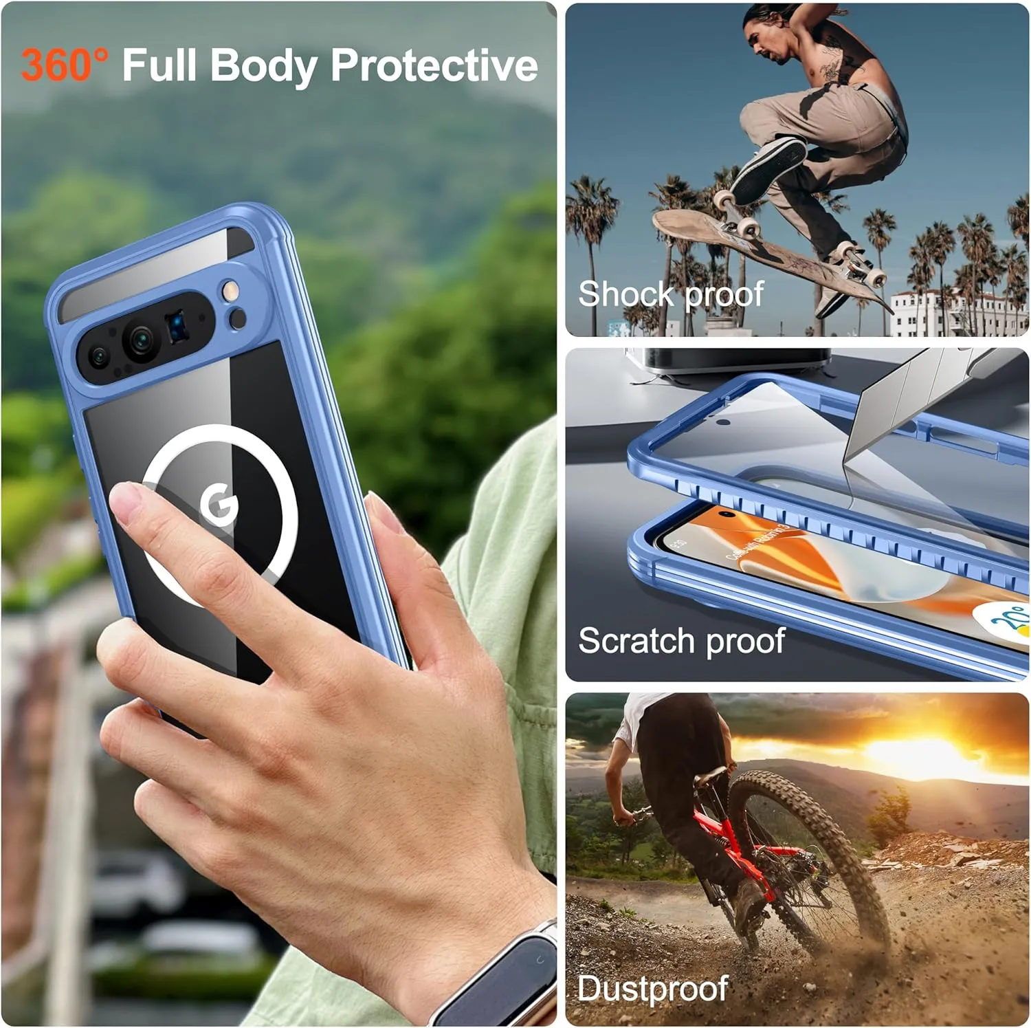 Google Pixel 9 Pro XL Case Full Body Heavy Duty Rugged Protective