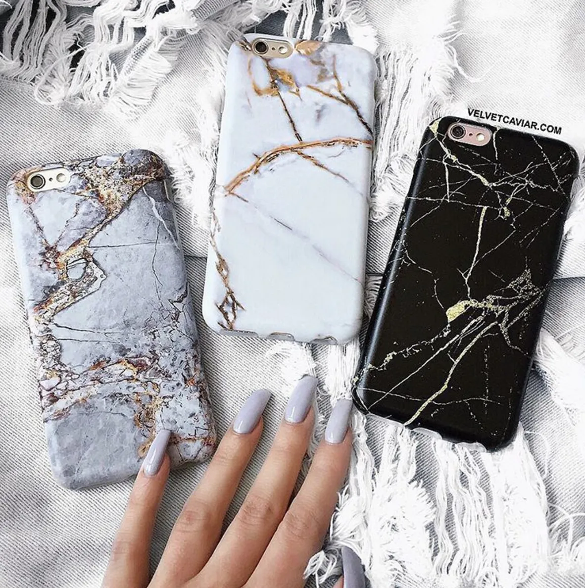 Gray & Gold Marble iPhone Case