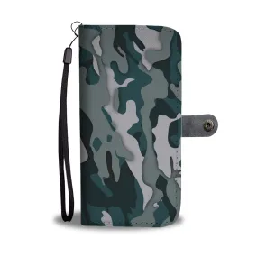 Green Camo Phone Wallet Case