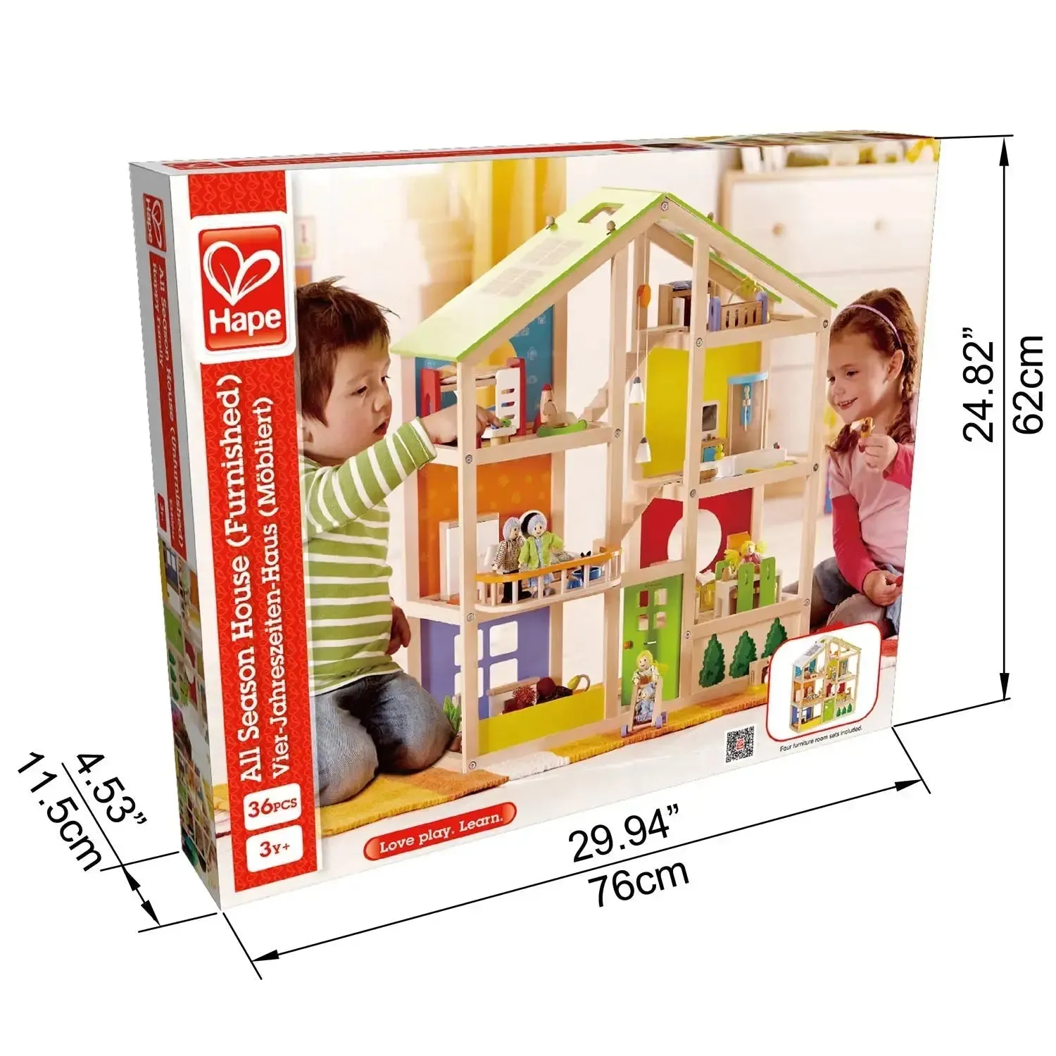 Hape All Seasons Kids Wooden Dollhouse