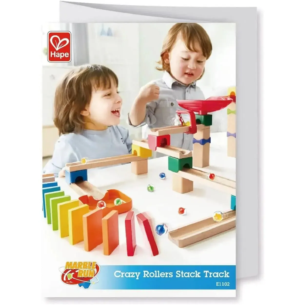 Hape Crazy Rollers Stack Track Wooden DIY Marble Run Set