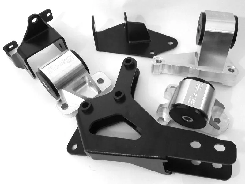 Hasport Engine Mount Kit for H or F series Engine (includes Rear Engine Bracket) for 96-00 Civic Solid 6061 Inserts - EKH3-6061