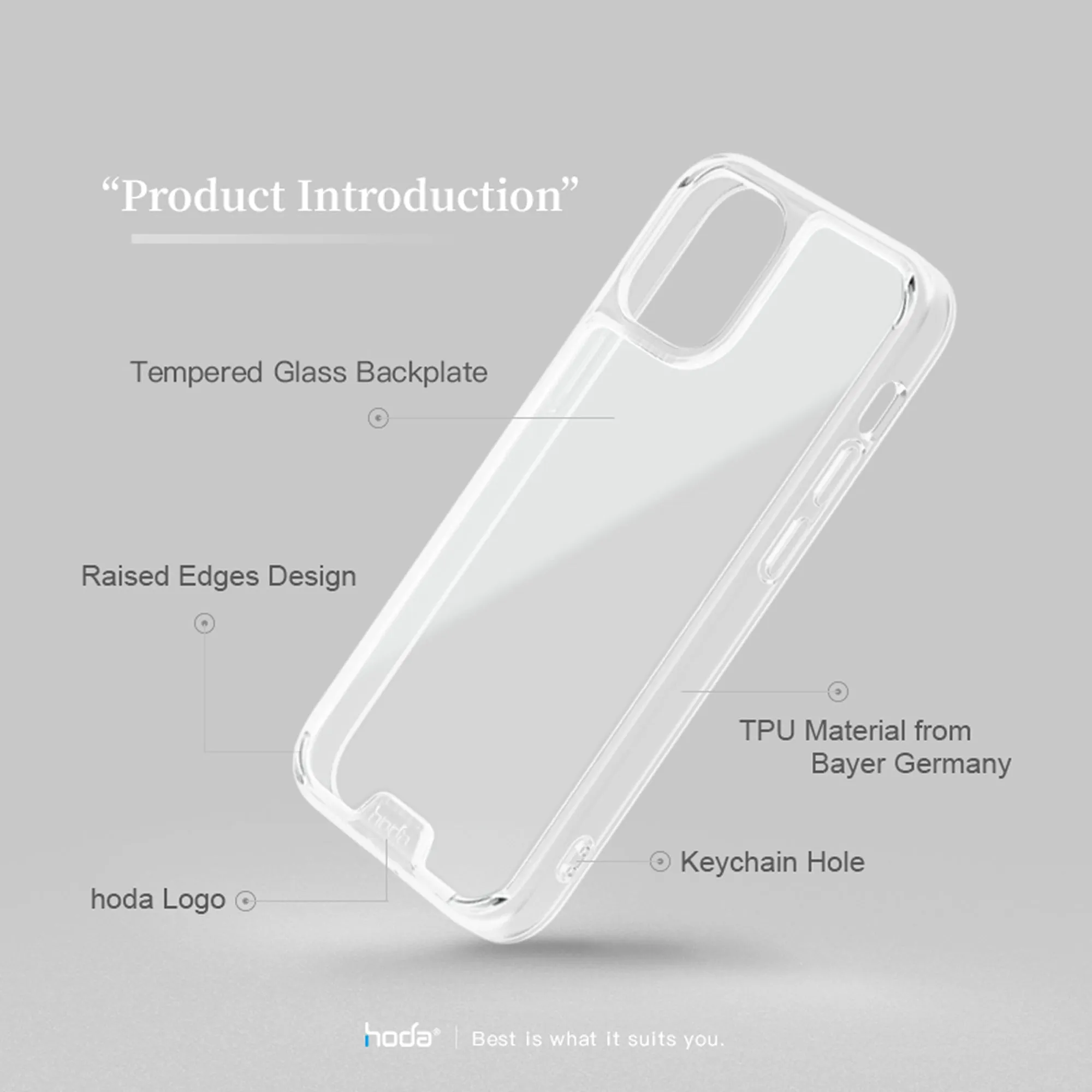 Hoda Crystal Pro Glass Case for iPhone 13 Pro Max  6.7" 5G - Military Standard Case - Clear Black (Barcode: 4711103541616 )